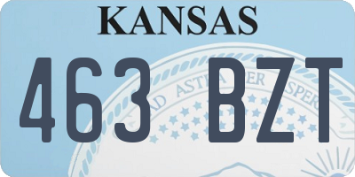 KS license plate 463BZT