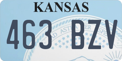 KS license plate 463BZV