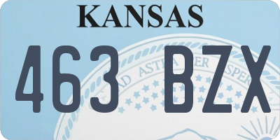 KS license plate 463BZX