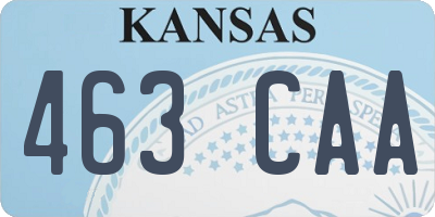 KS license plate 463CAA