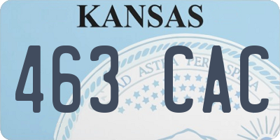 KS license plate 463CAC