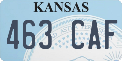 KS license plate 463CAF