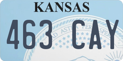 KS license plate 463CAY