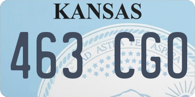 KS license plate 463CGO