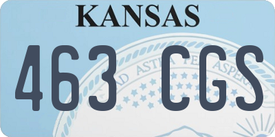 KS license plate 463CGS