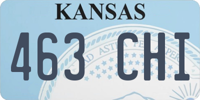 KS license plate 463CHI