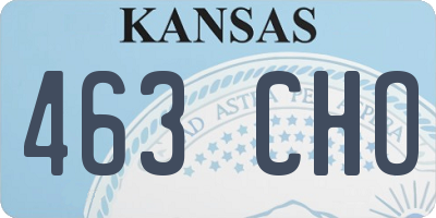 KS license plate 463CHO