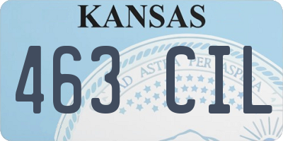 KS license plate 463CIL