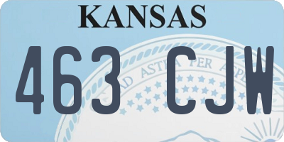 KS license plate 463CJW