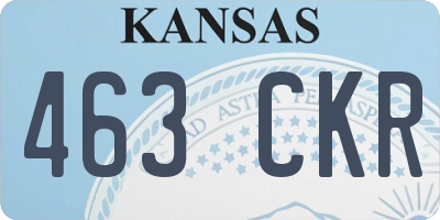 KS license plate 463CKR