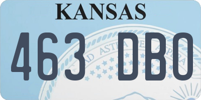 KS license plate 463DBO