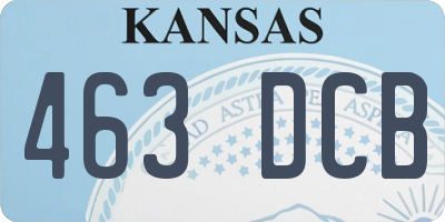 KS license plate 463DCB
