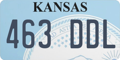 KS license plate 463DDL
