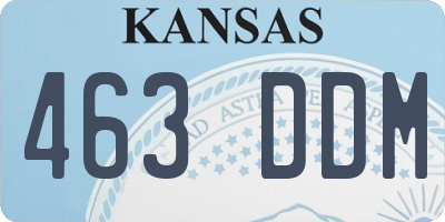 KS license plate 463DDM