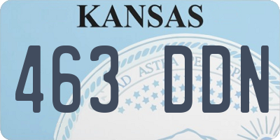 KS license plate 463DDN