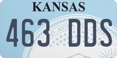 KS license plate 463DDS