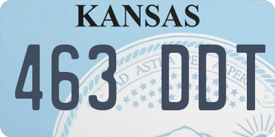 KS license plate 463DDT