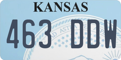 KS license plate 463DDW
