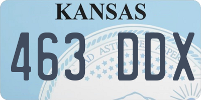KS license plate 463DDX