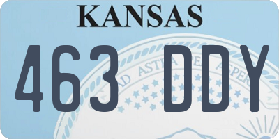 KS license plate 463DDY