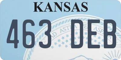 KS license plate 463DEB