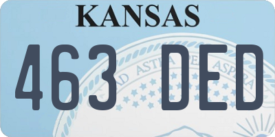KS license plate 463DED