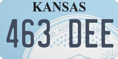 KS license plate 463DEE