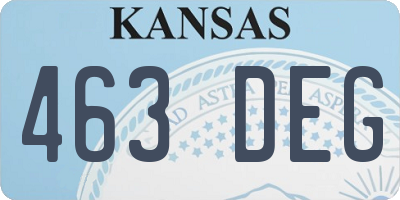 KS license plate 463DEG