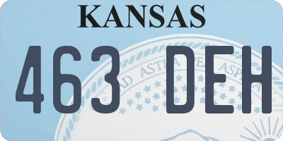 KS license plate 463DEH