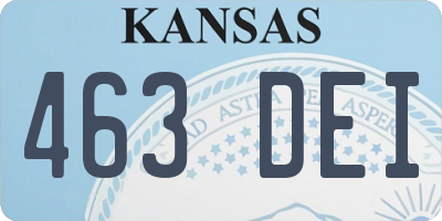 KS license plate 463DEI