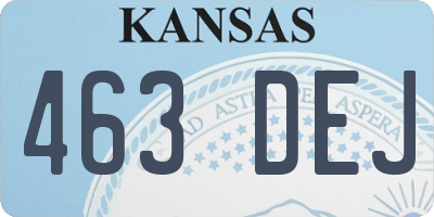 KS license plate 463DEJ