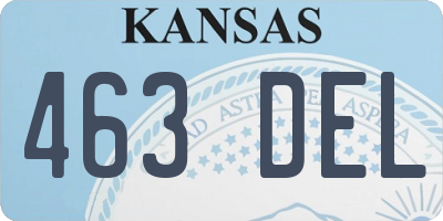 KS license plate 463DEL
