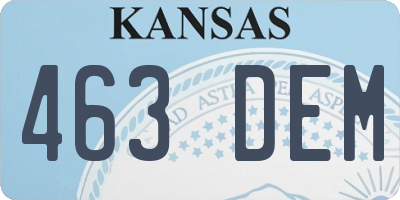 KS license plate 463DEM