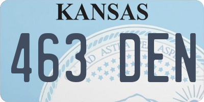 KS license plate 463DEN