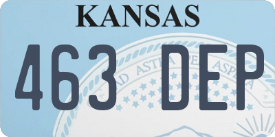 KS license plate 463DEP