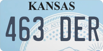 KS license plate 463DER