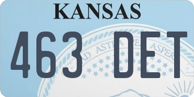 KS license plate 463DET