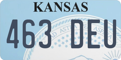 KS license plate 463DEU