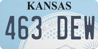 KS license plate 463DEW