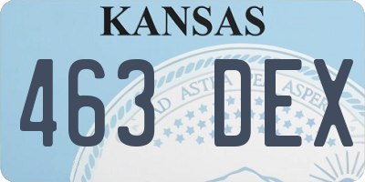 KS license plate 463DEX