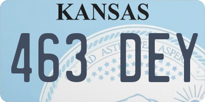 KS license plate 463DEY