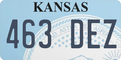 KS license plate 463DEZ