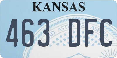 KS license plate 463DFC
