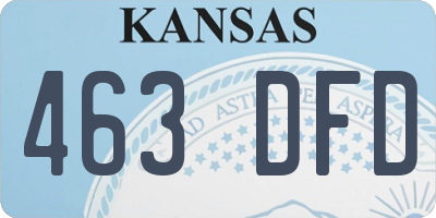 KS license plate 463DFD