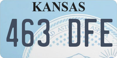 KS license plate 463DFE