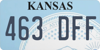KS license plate 463DFF