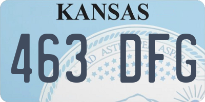 KS license plate 463DFG