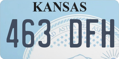 KS license plate 463DFH
