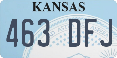KS license plate 463DFJ
