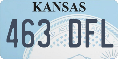 KS license plate 463DFL